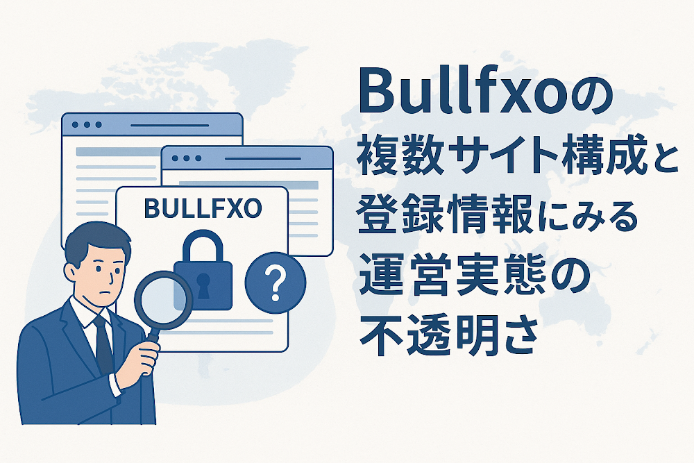 Bullfxoの複数サイト構成と登録情報にみる運営実態の不透明さ
