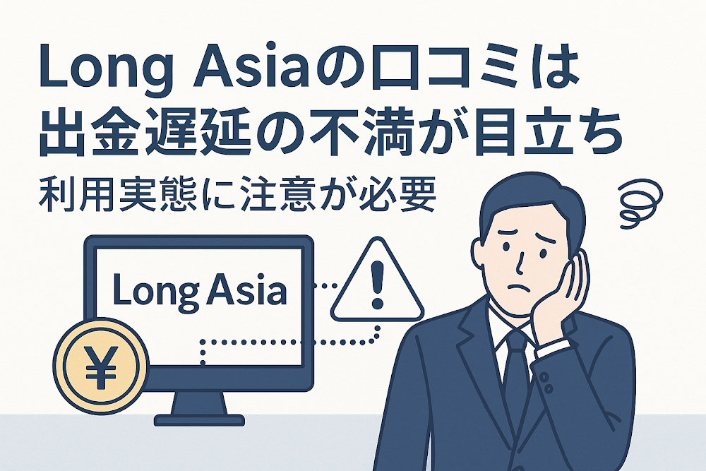 Long Asiaの口コミは出金遅延の不満が目立ち利用実態に注意が必要