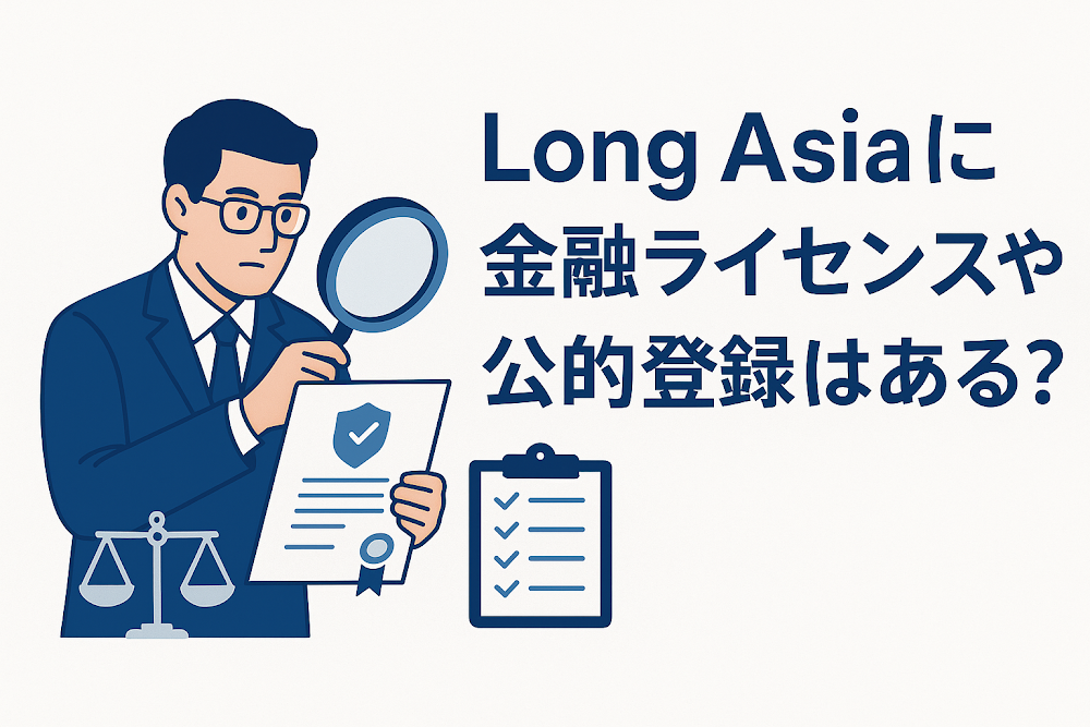 Long Asiaに金融ライセンスや公的登録はある？