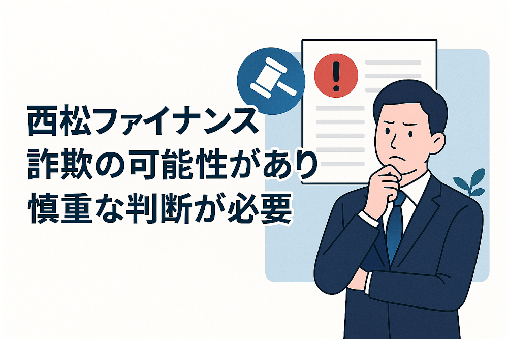 西松ファイナンスは詐欺の可能性があり慎重な判断が必要
