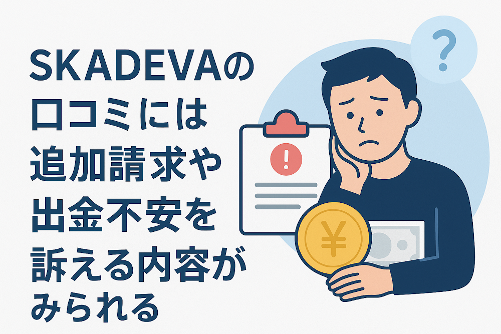 SKADEVAの口コミには追加請求や出金不安を訴える内容がみられる