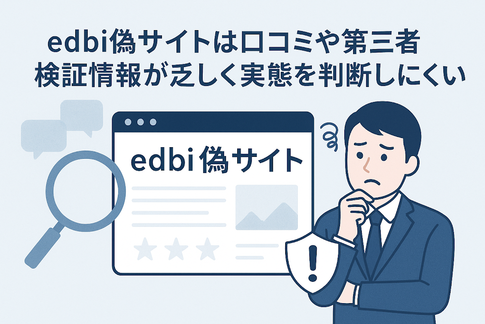 edbi偽サイトは口コミや第三者検証情報が乏しく実態を判断しにくい
