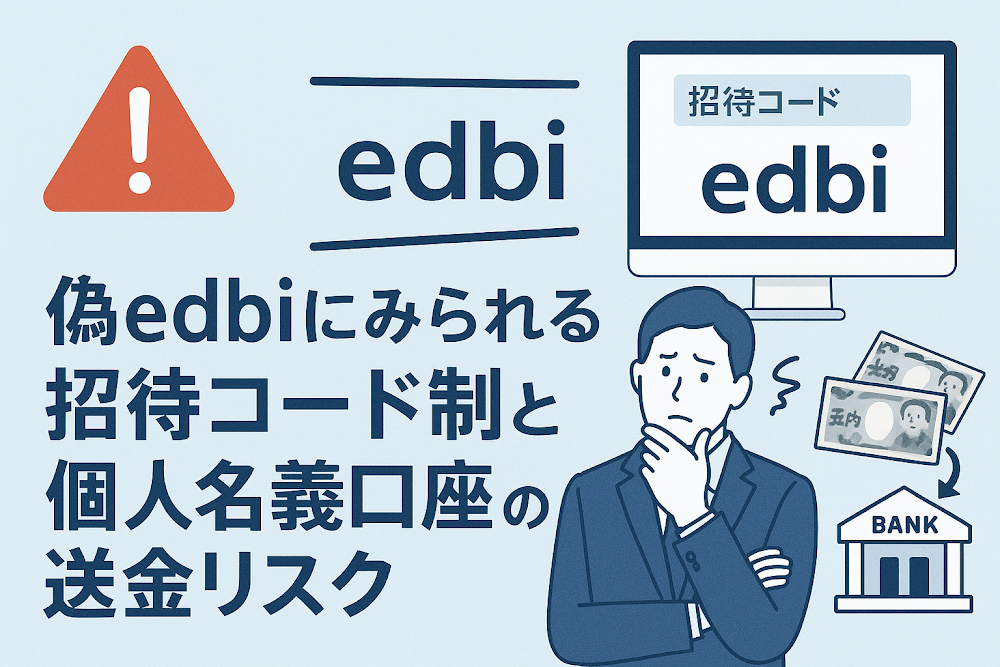 偽edbiにみられる招待コード制と個人名義口座への送金リスク