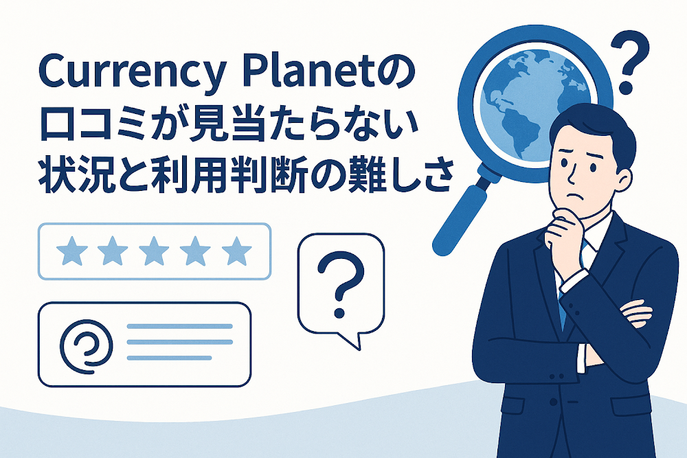 Currency Planetの口コミが見当たらない状況と利用判断の難しさ