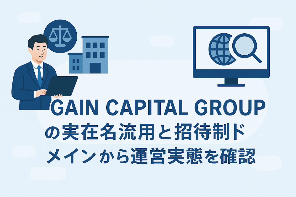 GAIN CAPITAL GROUPの実在名流用と招待制ドメインから運営実態を確認