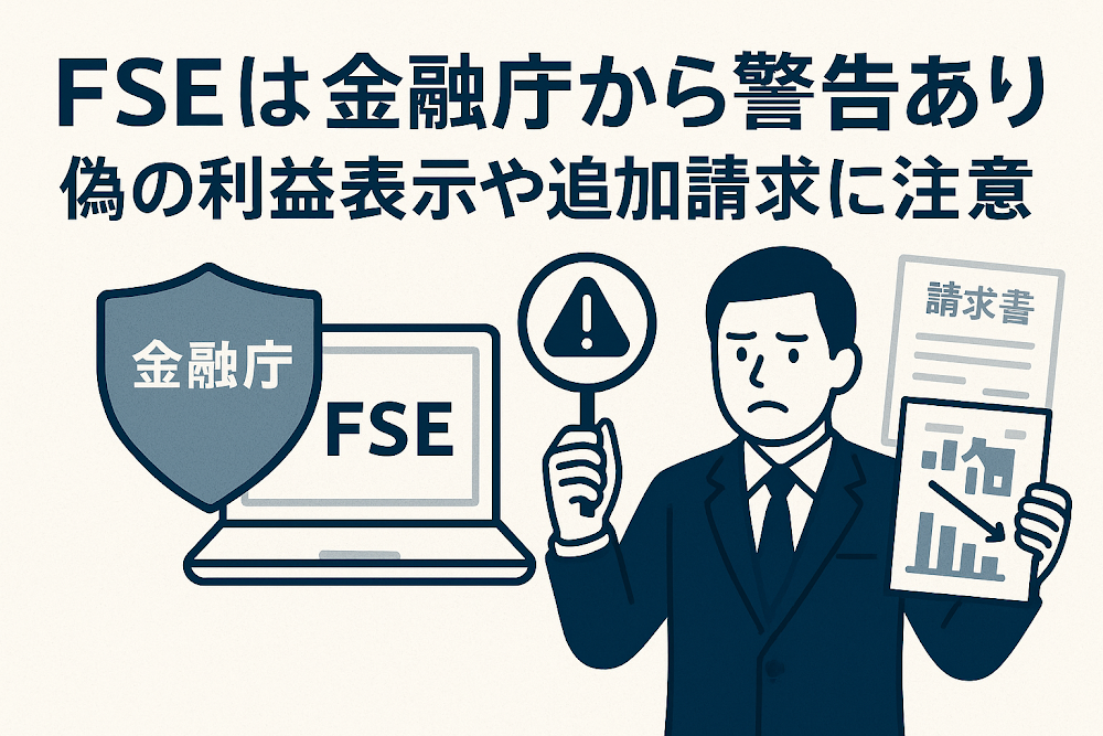 FSEは金融庁から警告あり　偽の利益表示や追加請求に注意