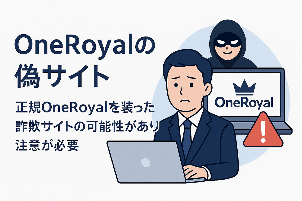 OneRoyalの偽サイトは正規OneRoyalを装った詐欺サイトの可能性があり注意が必要