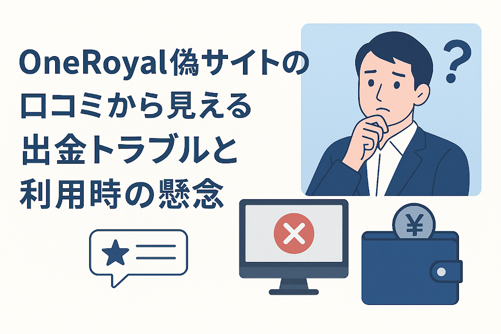 OneRoyal偽サイトの口コミから見える出金トラブルと利用時の懸念