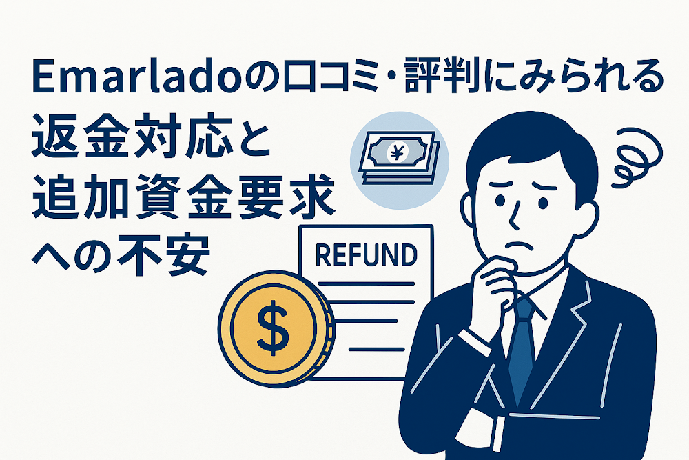 Emarladoの口コミ・評判にみられる返金対応と追加資金要求への不安