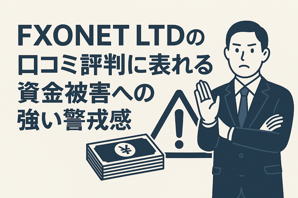 FXONET LTDの口コミ評判に表れる資金被害への強い警戒感