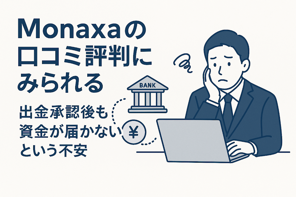 Monaxaの口コミ評判にみられる出金承認後も資金が届かないという不安