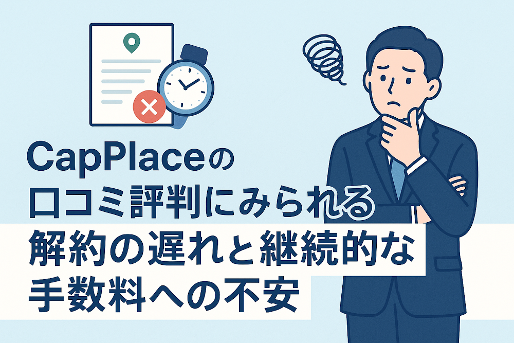 CapPlaceの口コミ評判にみられる解約の遅れと継続的な手数料への不安