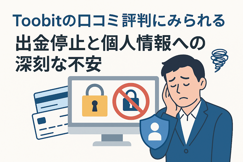 Toobitの口コミ評判にみられる出金停止と個人情報への深刻な不安