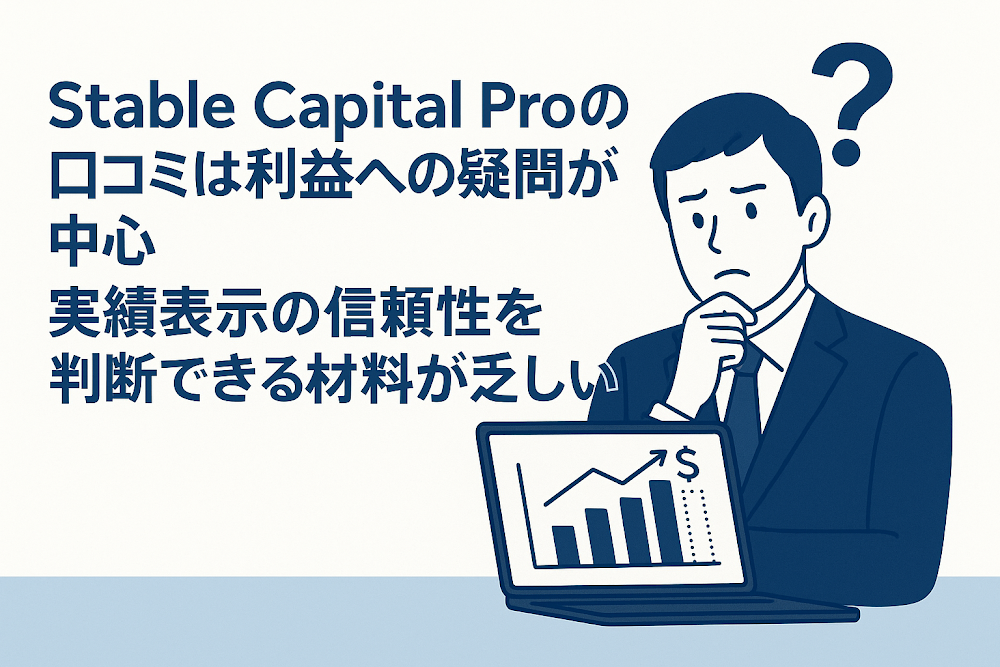 Stable Capital Proの口コミは利益への疑問が中心　実績表示の信頼性を判断できる材料が乏しい