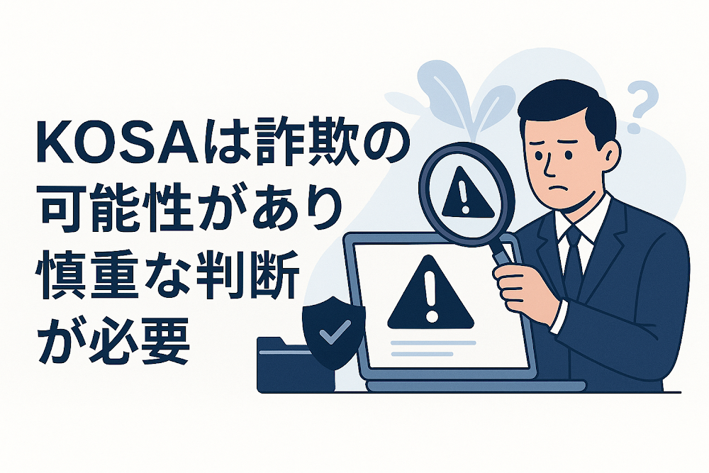 KOSAは詐欺の可能性があり慎重な判断が必要