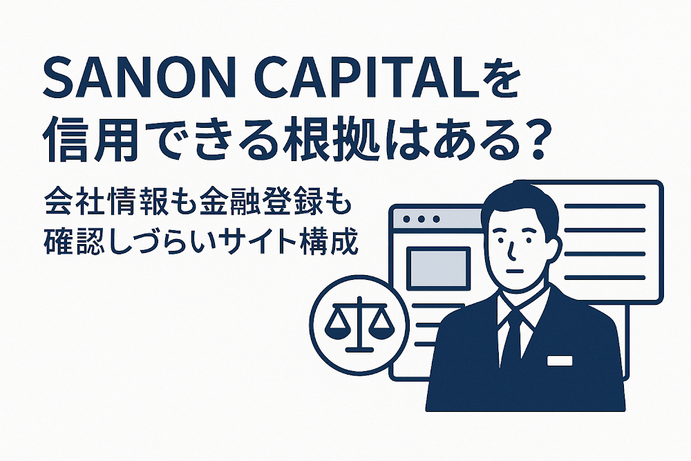 SANON CAPITALを信用できる根拠はある?会社情報も金融登録も確認しづらいサイト構成