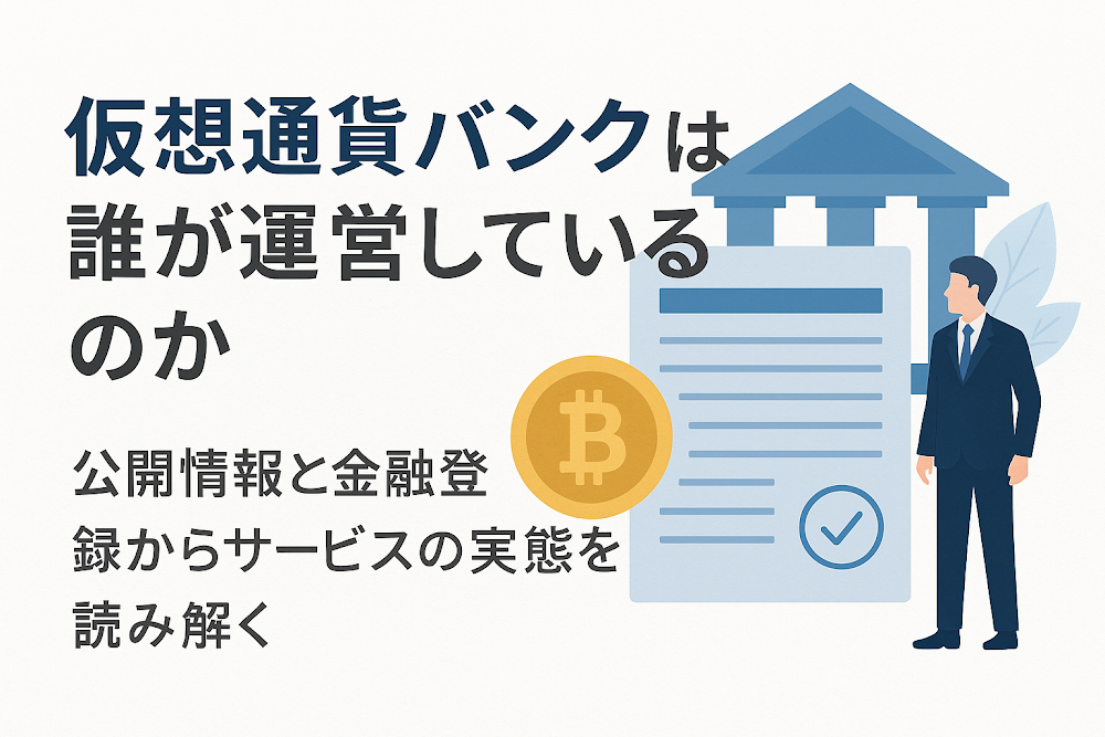 仮想通貨バンクは誰が運営しているのか　公開情報と金融登録からサービスの実態を読み解く