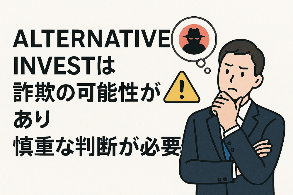 ALTERNATIVE INVESTは詐欺の可能性があり慎重な判断が必要