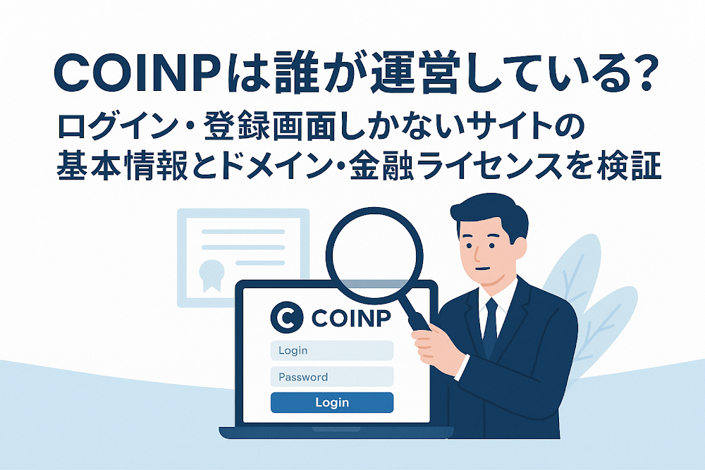 COINPは誰が運営している?ログイン・登録画面しかないサイトの基本情報とドメイン・金融ライセンスを検証