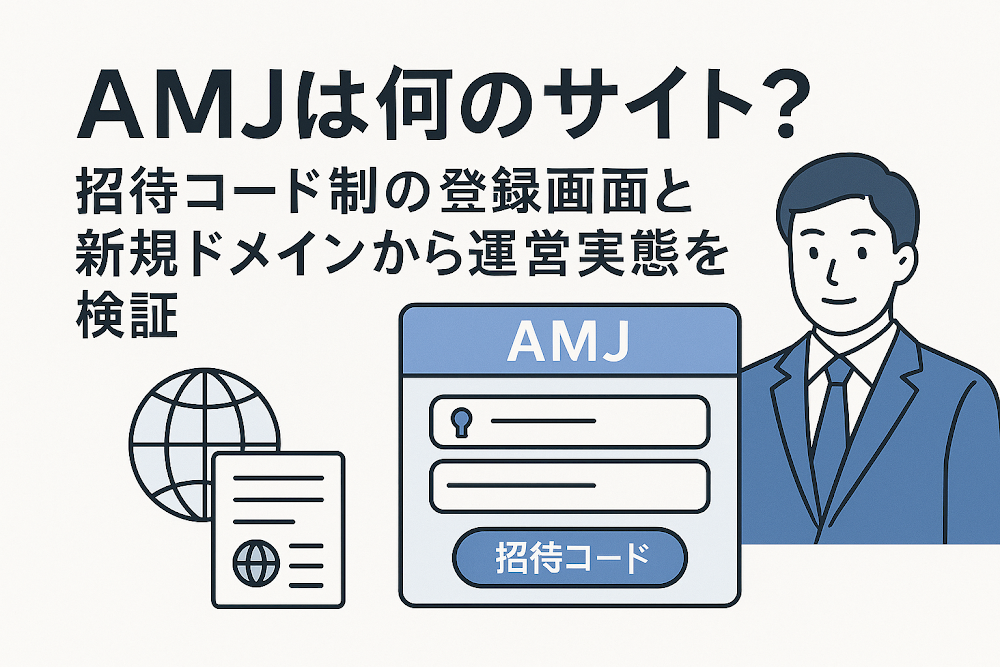 AMJは何のサイト?招待コード制の登録画面と新規ドメインから運営実態を検証