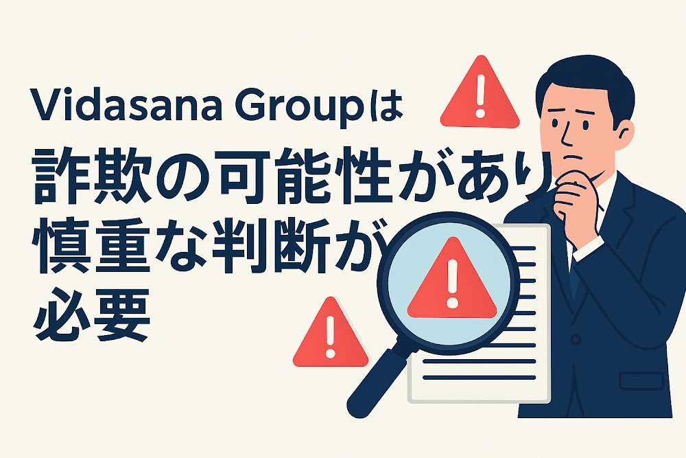 Vidasana Groupは詐欺の可能性があり慎重な判断が必要