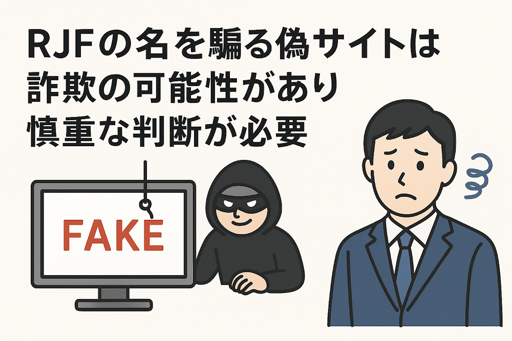 RJFの名を騙る偽サイトは詐欺の可能性があり慎重な判断が必要