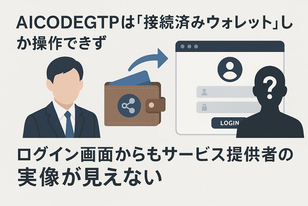 AICODEGTP(aicodegtp.com)は「接続済みウォレット」しか操作できず公開画面ではサービス内容や運営主体を確認できない