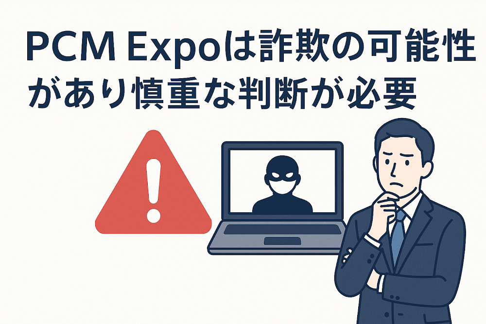 PCM Expoは詐欺の可能性があり慎重な判断が必要
